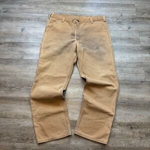 Carhartt B11 BRN Brown Duck Canvas Carpenter Pants Men's Size 38x32